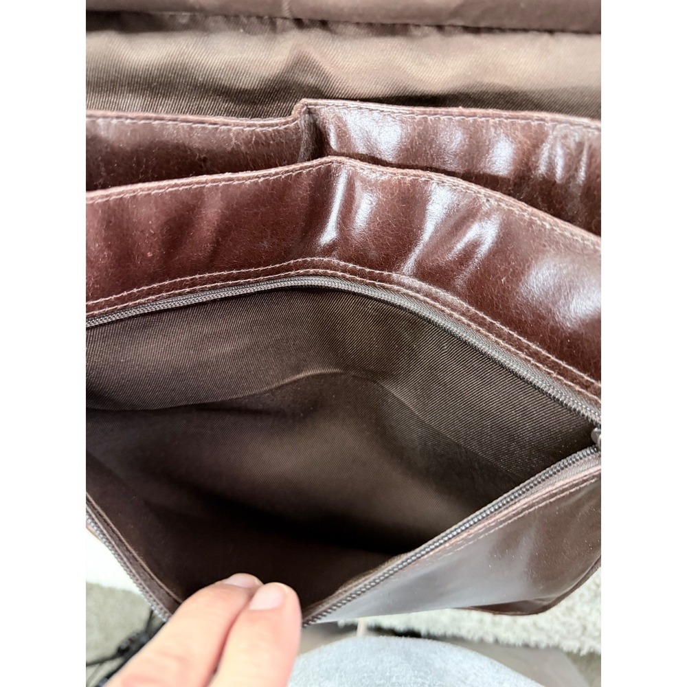 Wilsons Leather Messenger Bag Mens OS Brown Crossbody Laptop Work Bag - Picture 13 of 14